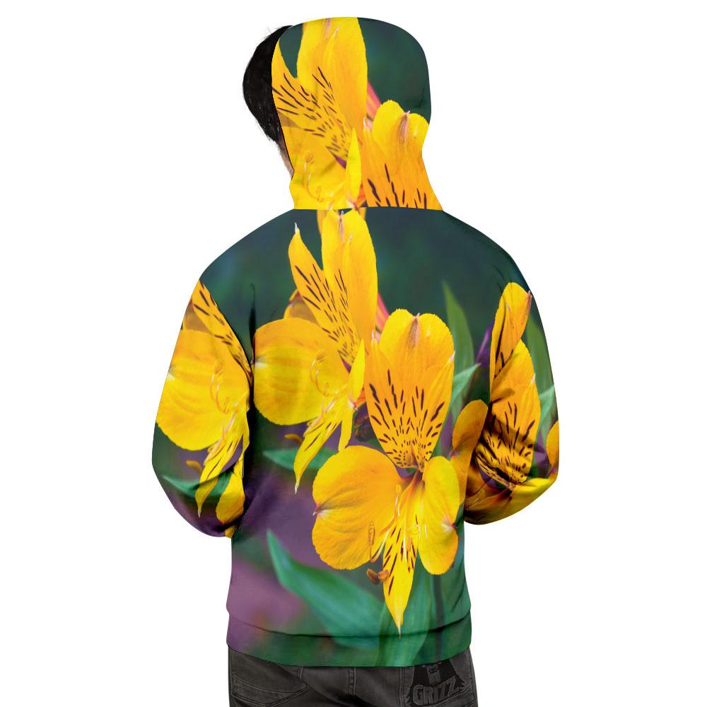 Alstroemeria Yellow Print Men's Hoodie-grizzshop