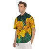 Alstroemeria Yellow Print Men's Short Sleeve Shirts-grizzshop