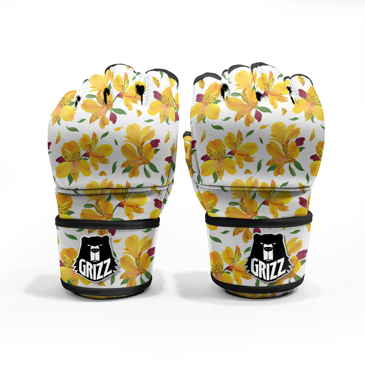 Alstroemeria Yellow Print Pattern MMA Gloves-grizzshop