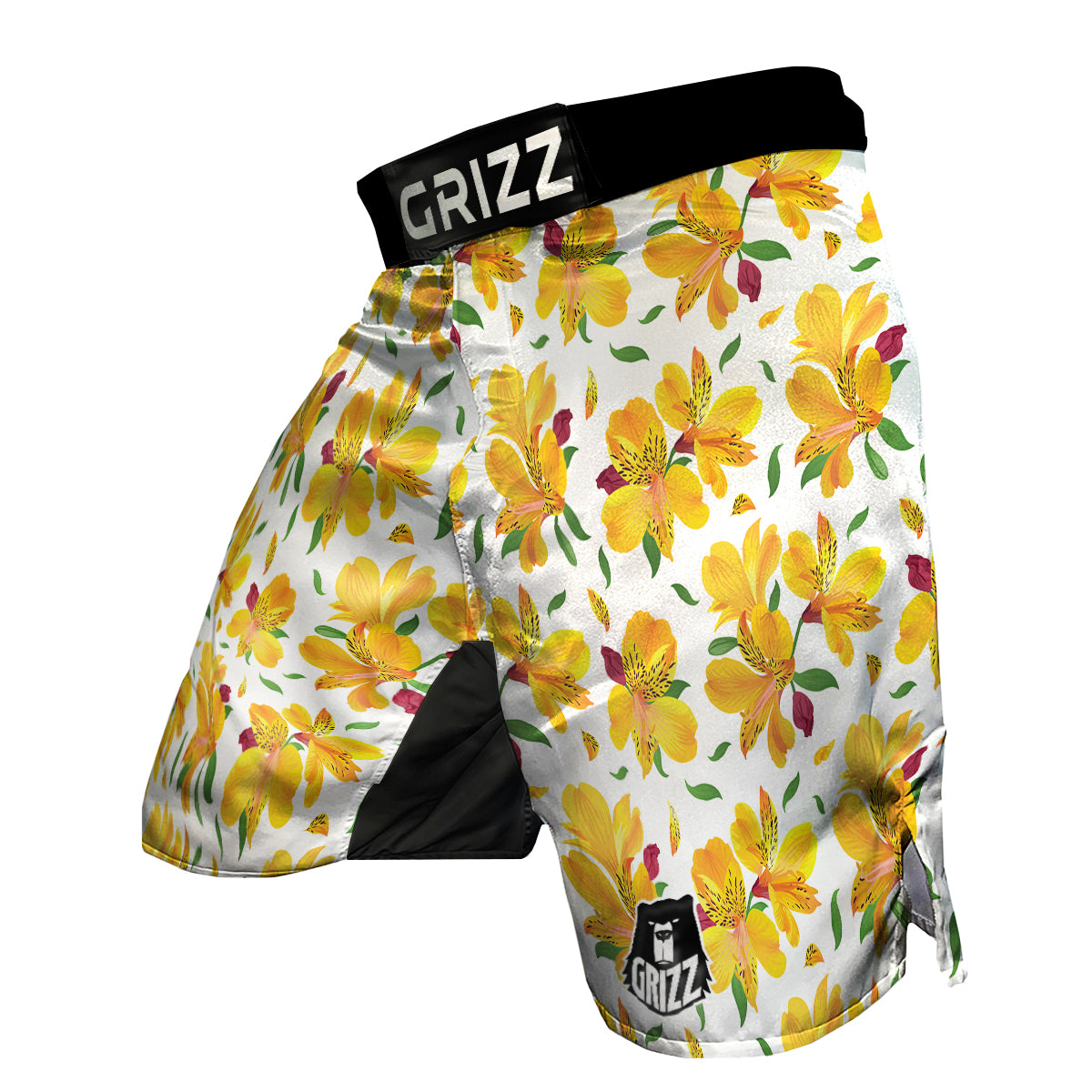 Alstroemeria Yellow Print Pattern MMA Shorts-grizzshop