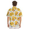 Alstroemeria Yellow Print Pattern Men's Short Sleeve Shirts-grizzshop