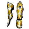 Alstroemeria Yellow Print Pattern Muay Thai Shin Guards-grizzshop