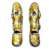 Alstroemeria Yellow Print Pattern Muay Thai Shin Guards-grizzshop