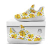 Alstroemeria Yellow Print Pattern White Athletic Shoes-grizzshop