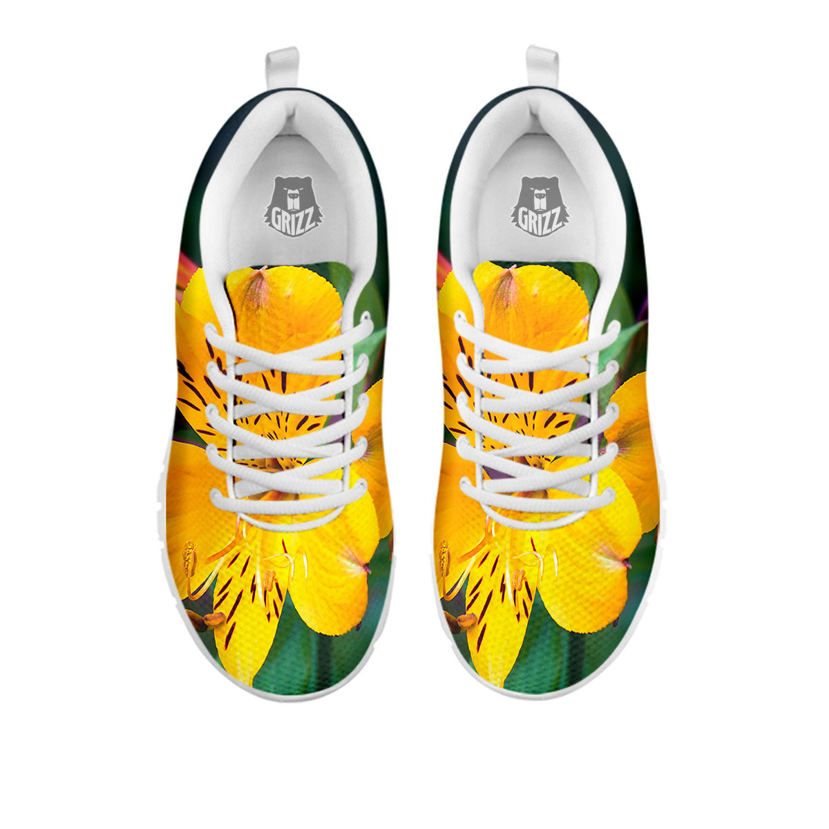 Alstroemeria Yellow Print White Sneaker-grizzshop