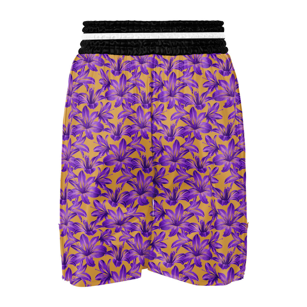 Amaryllis Japanese Purple Print Pattern Boxing Shorts-grizzshop