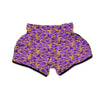 Amaryllis Japanese Purple Print Pattern Muay Thai Boxing Shorts-grizzshop