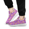 Amaryllis Japanese Purple Print Pattern White Athletic Shoes-grizzshop