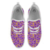 Amaryllis Japanese Purple Print Pattern White Athletic Shoes-grizzshop