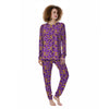 Amaryllis Japanese Purple Print Pattern Women's Pajamas-grizzshop