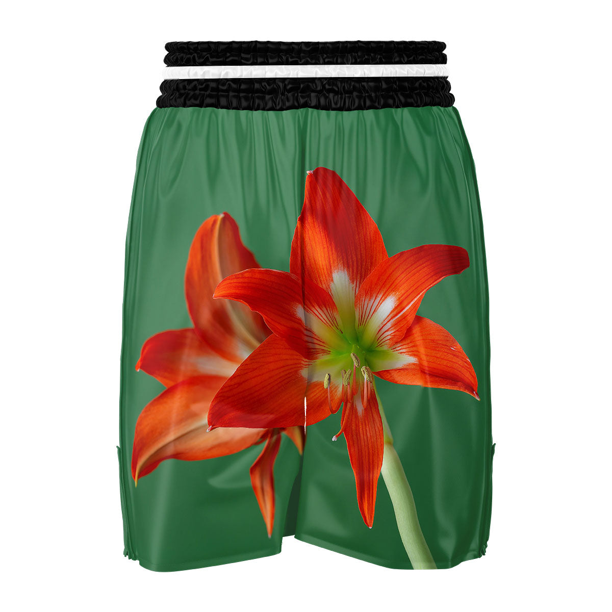 Amaryllis Orange Print Boxing Shorts-grizzshop