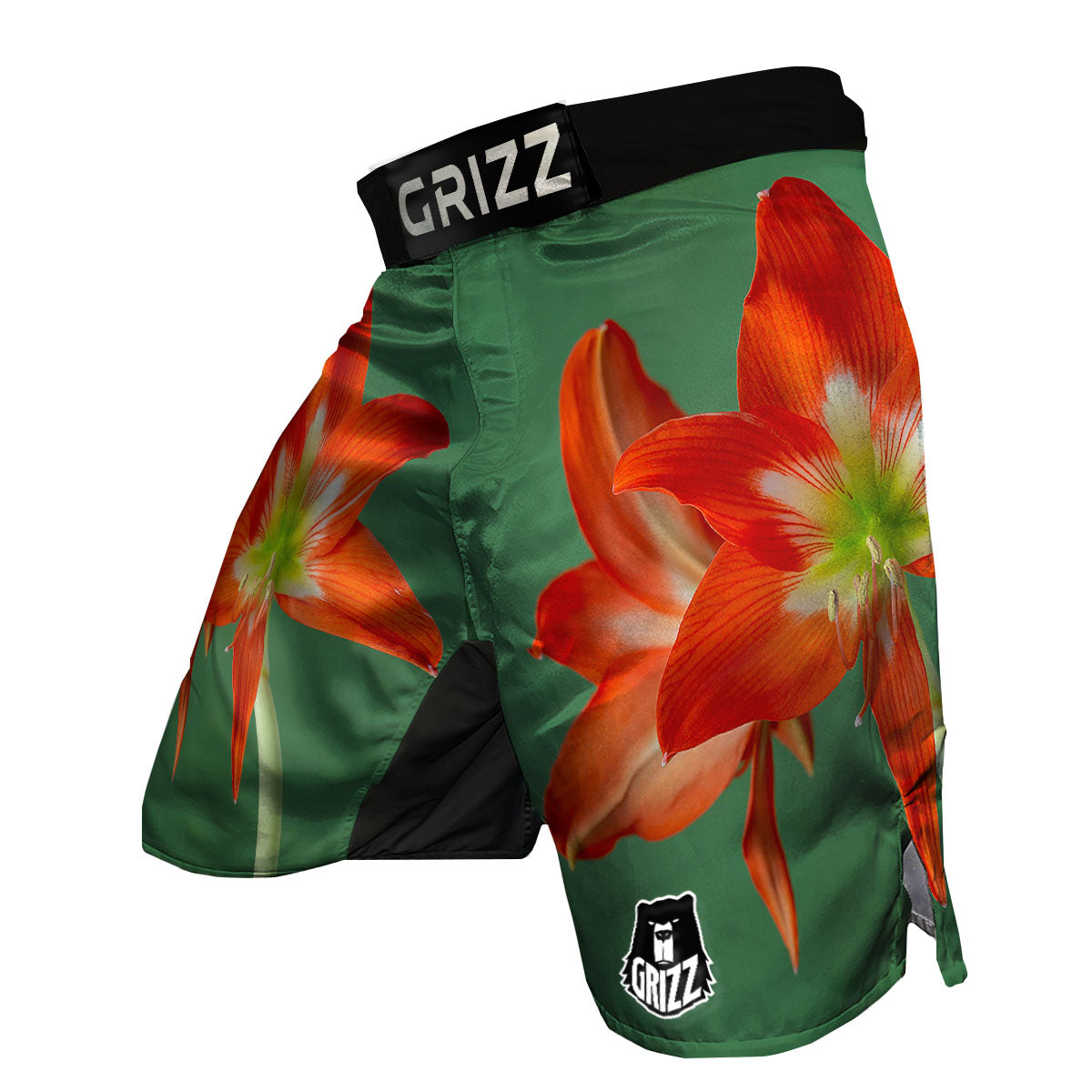 Amaryllis Orange Print MMA Shorts-grizzshop