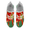 Amaryllis Orange Print White Athletic Shoes-grizzshop