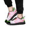 Amaryllis Pink And White Print Black Sneaker-grizzshop