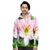 Amaryllis Pink And White Print Men's Hoodie-grizzshop