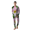 Amaryllis Pink And White Print Men's Pajamas-grizzshop