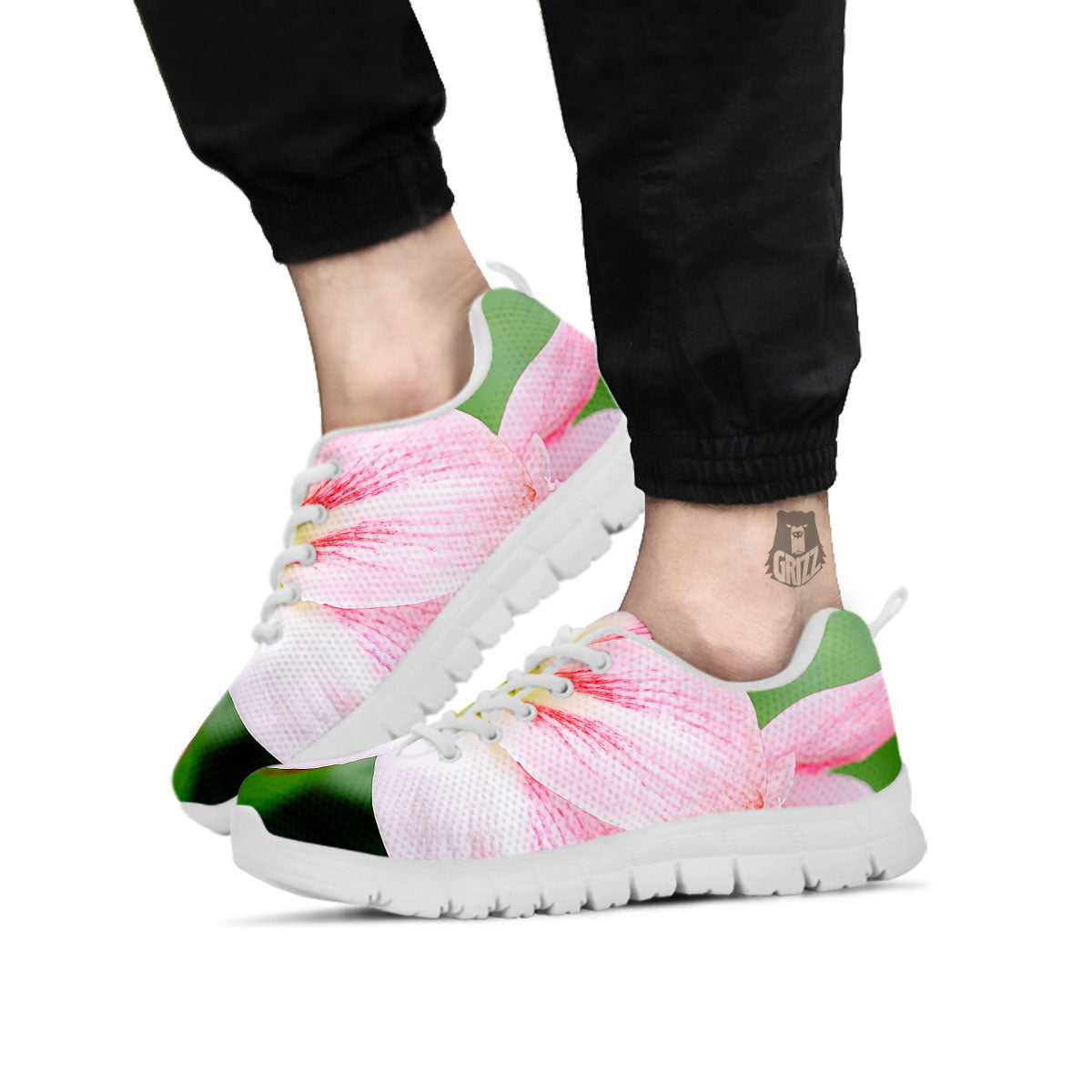 Amaryllis Pink And White Print White Sneaker-grizzshop