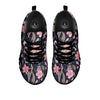 Amaryllis Pink Print Pattern Black Sneaker-grizzshop