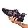 Amaryllis Pink Print Pattern Black Sneaker-grizzshop