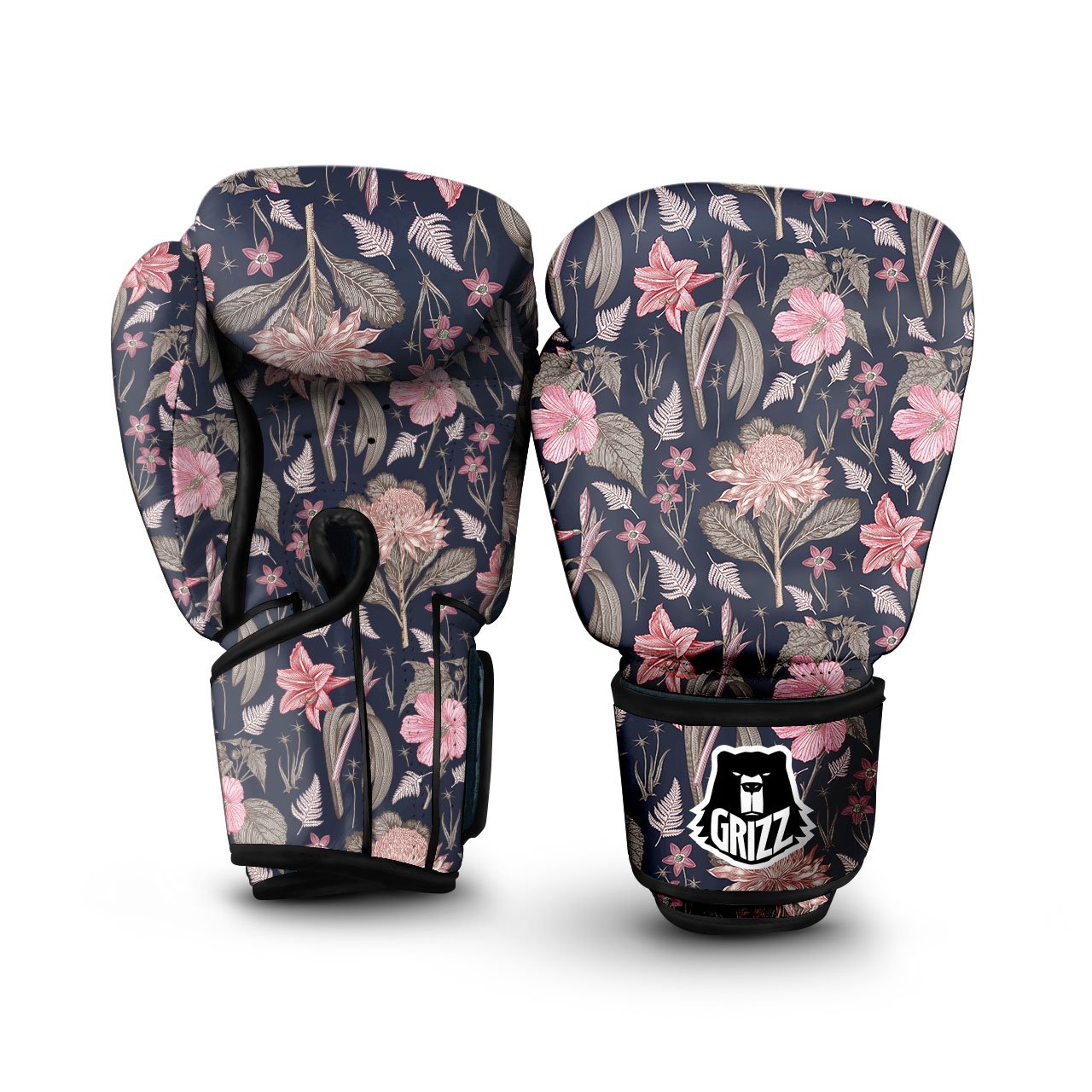 Amaryllis Pink Print Pattern Boxing Gloves-grizzshop