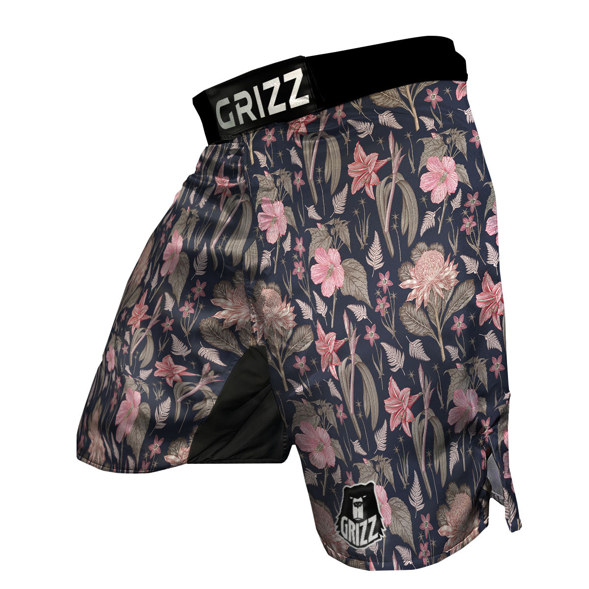 Amaryllis Pink Print Pattern MMA Shorts-grizzshop