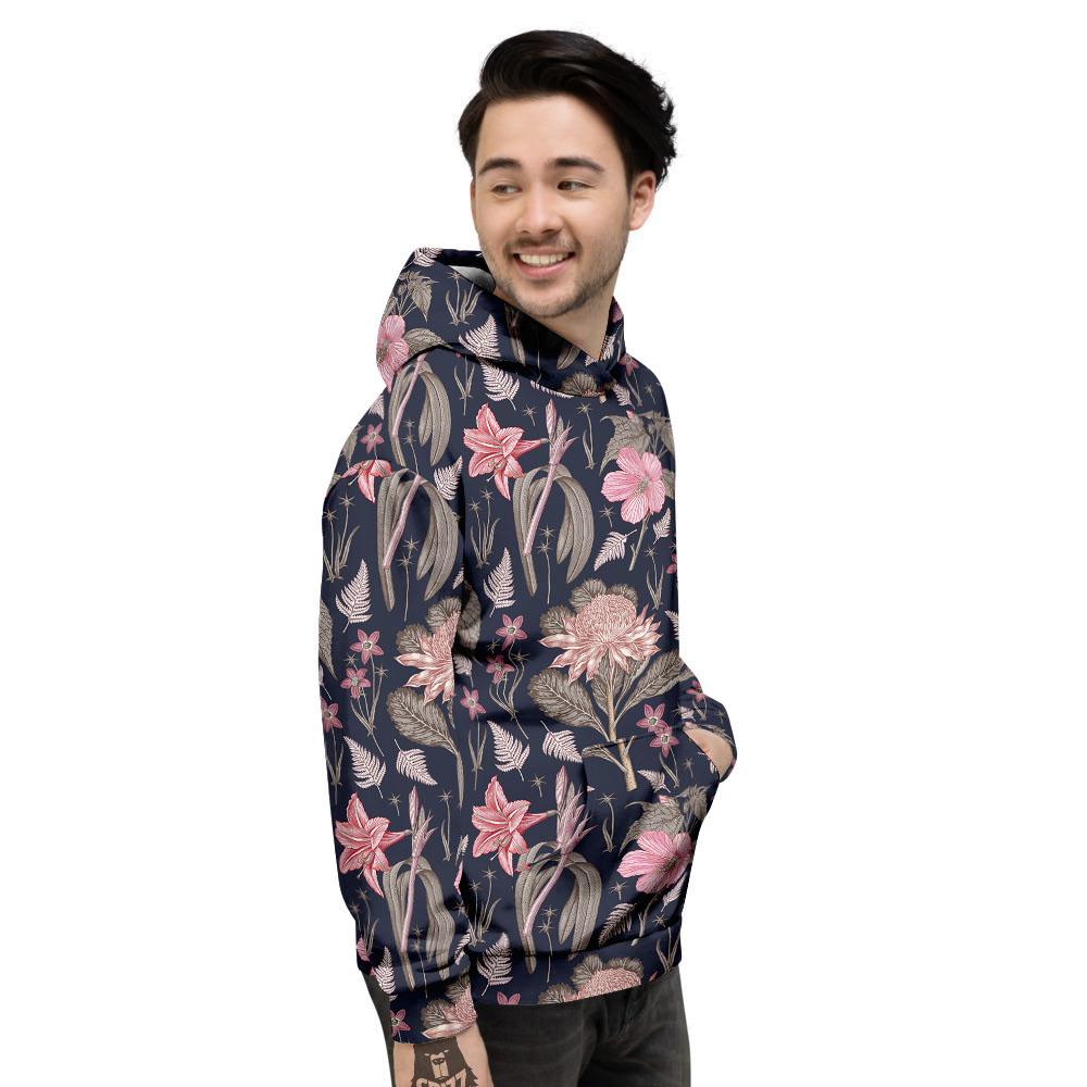 Amaryllis Pink Print Pattern Men's Hoodie-grizzshop