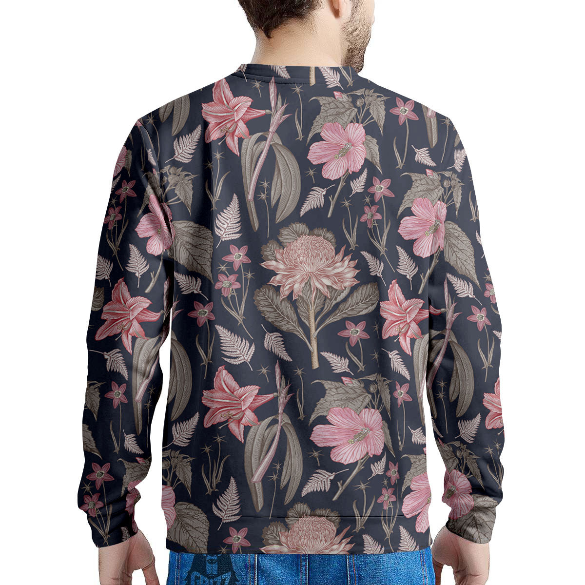 Amaryllis Pink Print Pattern Men's Sweatshirt-grizzshop