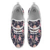 Amaryllis Pink Print Pattern White Athletic Shoes-grizzshop