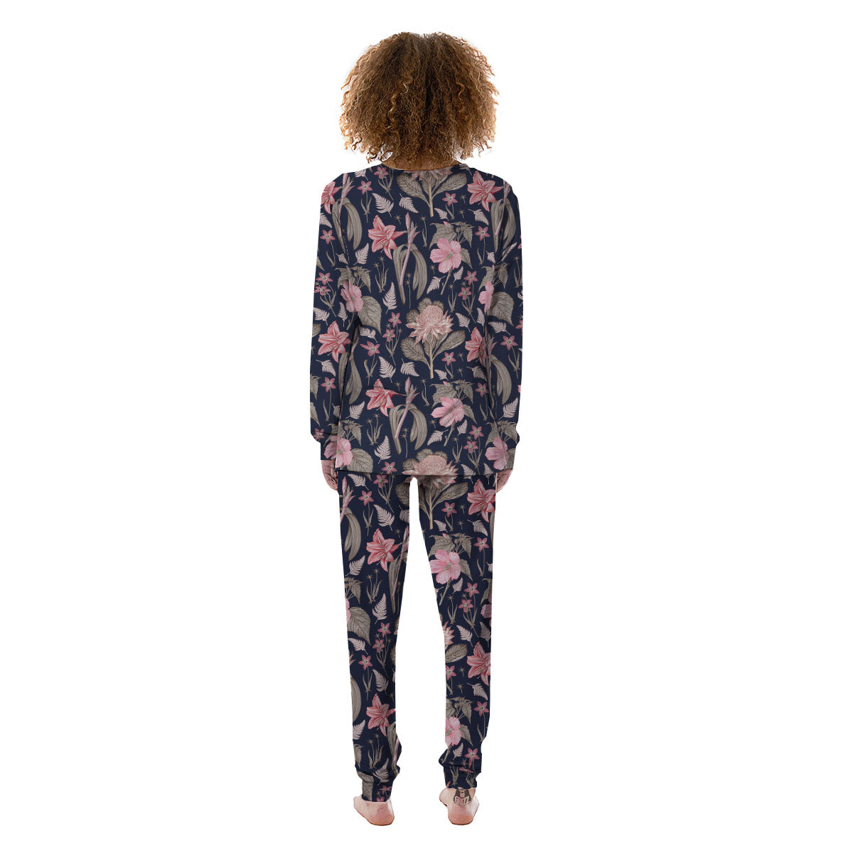 Amaryllis Pink Print Pattern Women's Pajamas-grizzshop