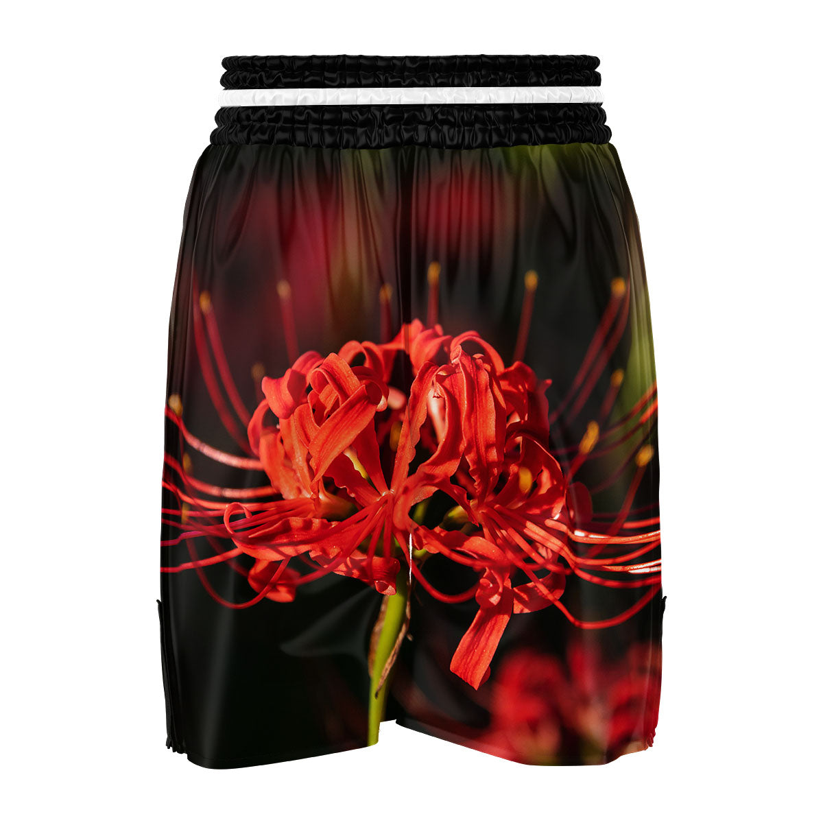 Amaryllis Red Japanese Print Boxing Shorts-grizzshop
