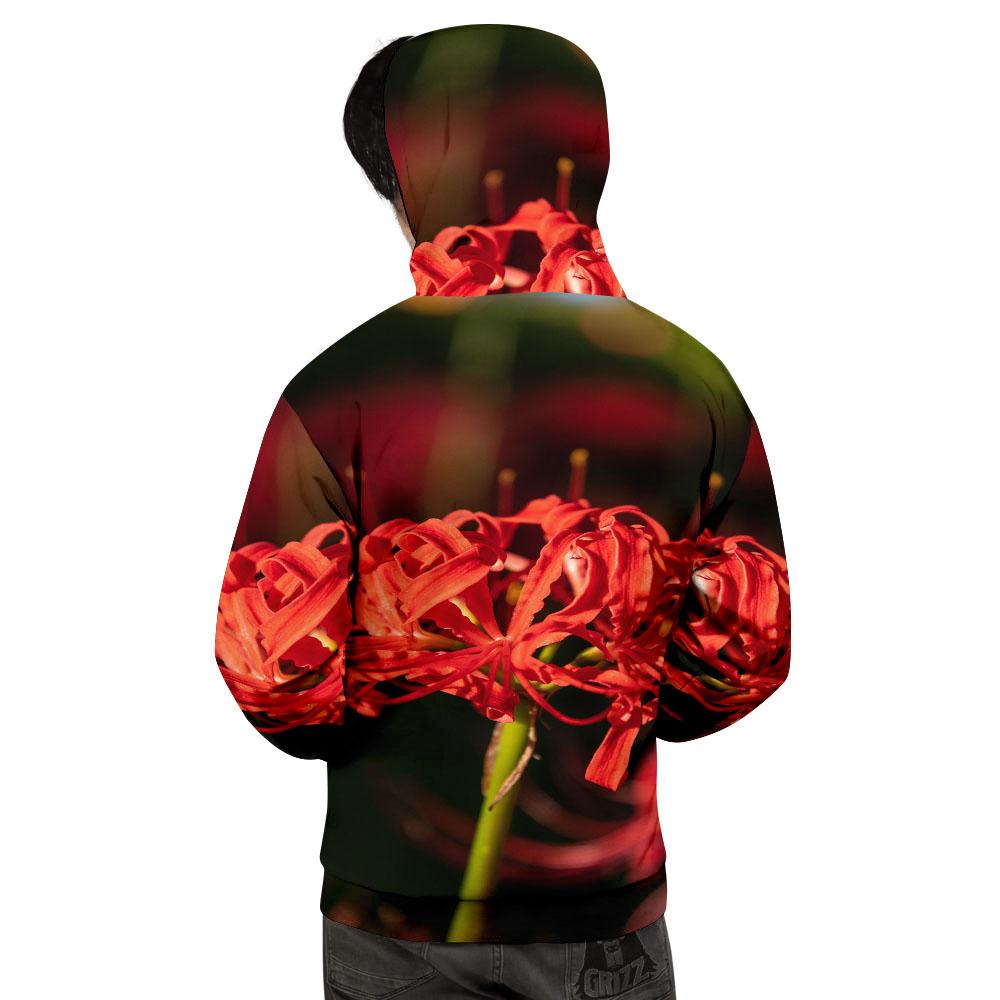 Amaryllis Red Japanese Print Men's Hoodie-grizzshop