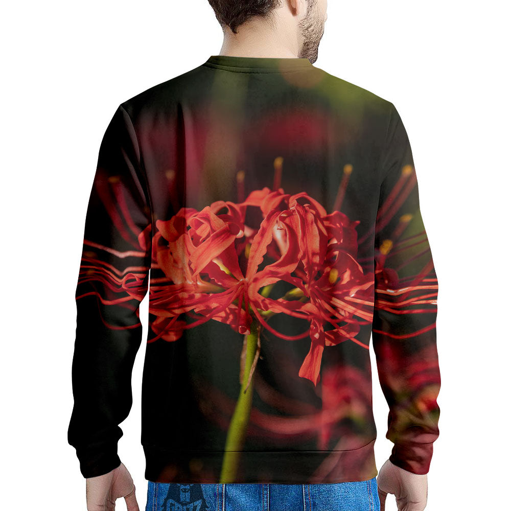 Amaryllis Red Japanese Print Men's Sweatshirt-grizzshop