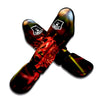 Amaryllis Red Japanese Print Muay Thai Shin Guards-grizzshop