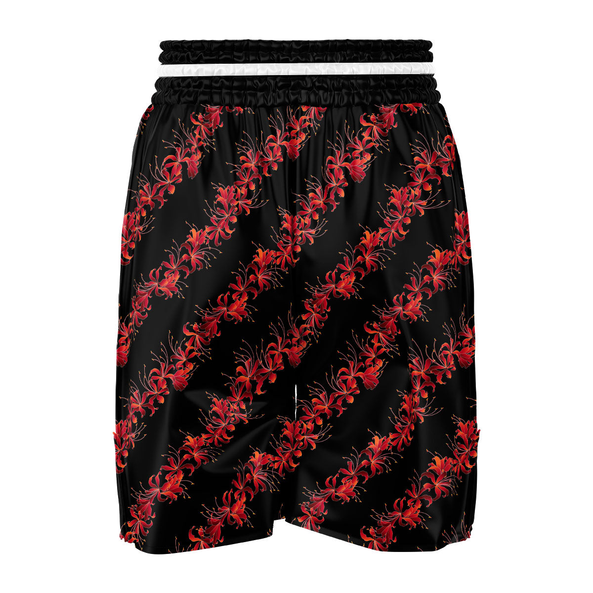 Amaryllis Red Japanese Print Pattern Boxing Shorts-grizzshop