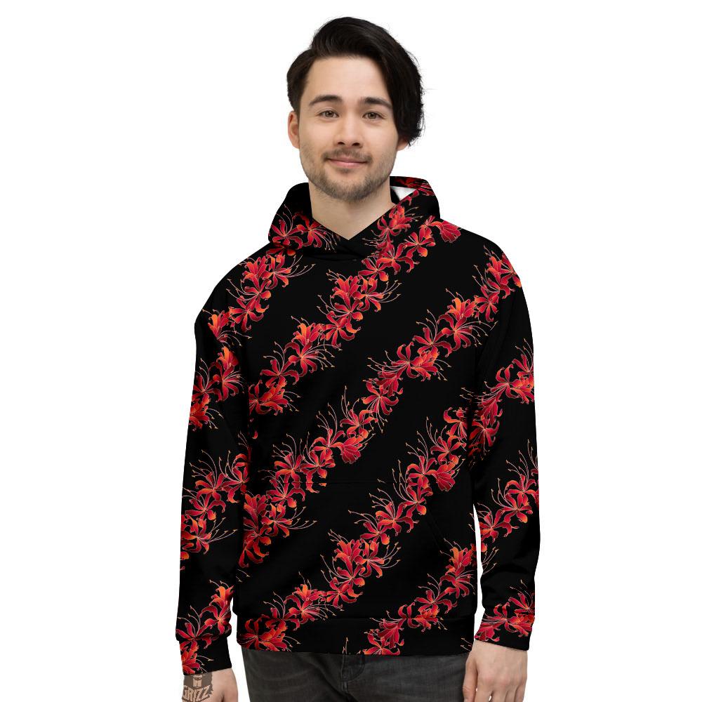 Amaryllis Red Japanese Print Pattern Men's Hoodie-grizzshop