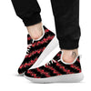 Amaryllis Red Japanese Print Pattern White Athletic Shoes-grizzshop