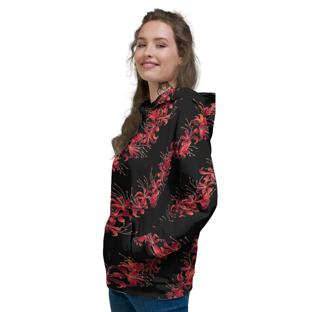 Amaryllis Red Japanese Print Pattern Women's Hoodie-grizzshop