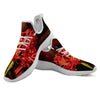 Amaryllis Red Japanese Print White Athletic Shoes-grizzshop