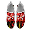 Amaryllis Red Japanese Print White Athletic Shoes-grizzshop