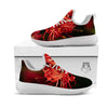 Amaryllis Red Japanese Print White Athletic Shoes-grizzshop