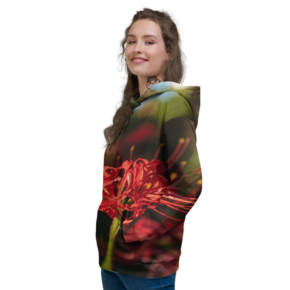 Amaryllis Red Japanese Print Women's Hoodie-grizzshop