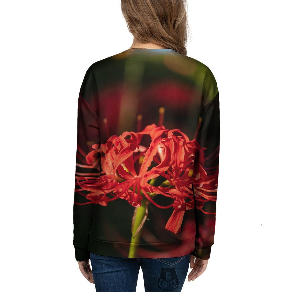 Amaryllis Red Japanese Print Women's Sweatshirt-grizzshop