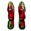 Amaryllis Red Print Muay Thai Shin Guards-grizzshop