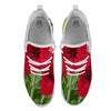 Amaryllis Red Print White Athletic Shoes-grizzshop