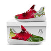 Amaryllis Red Print White Athletic Shoes-grizzshop