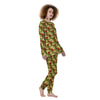 Amaryllis Red Yellow Print Pattern Women's Pajamas-grizzshop