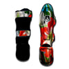 Amaryllis White And Red Print Muay Thai Shin Guards-grizzshop