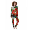 Amaryllis White And Red Print Women's Pajamas-grizzshop