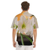 Amaryllis White Print Men's Short Sleeve Shirts-grizzshop