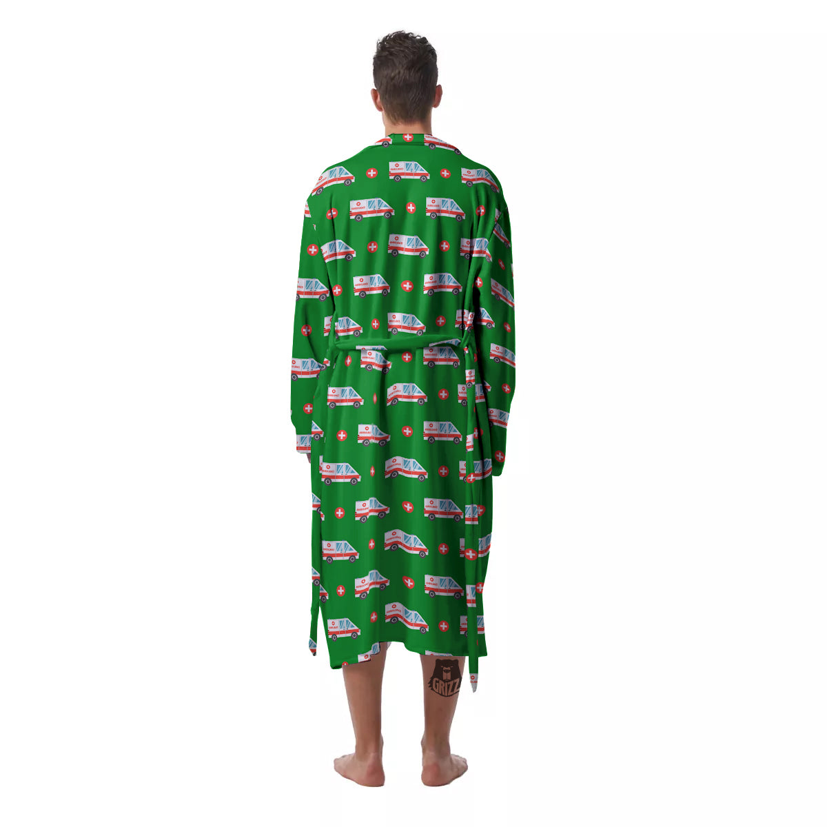 Ambulance Car Paramedic Print Pattern Men's Robe-grizzshop